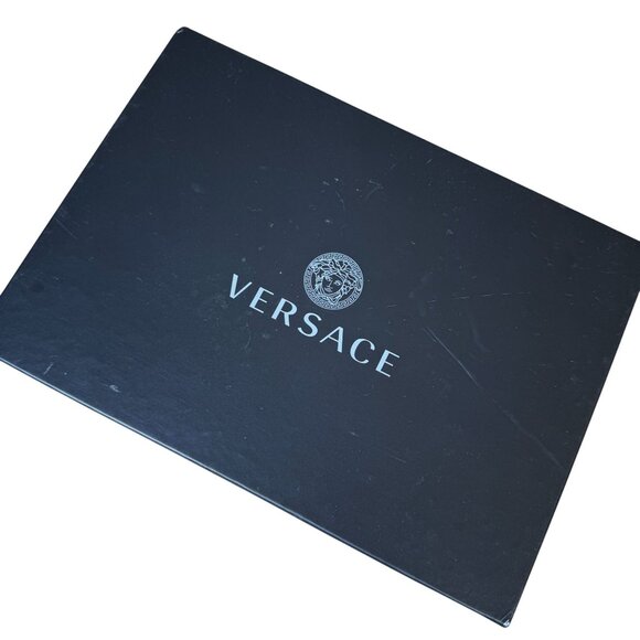 Versace Womens Baroque Velvet Sandals Size 40 Red & Gold Stiletto NIB - Picture 4 of 12